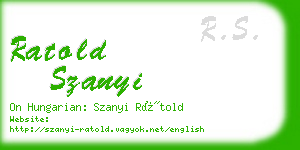ratold szanyi business card